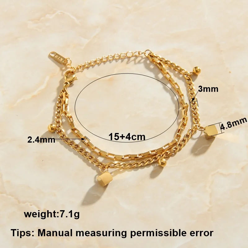 SOMMAR summer style Gold Plated women's bracelet for women Double layer Bafang Finance Bracelet erkek bileklik jewelry display