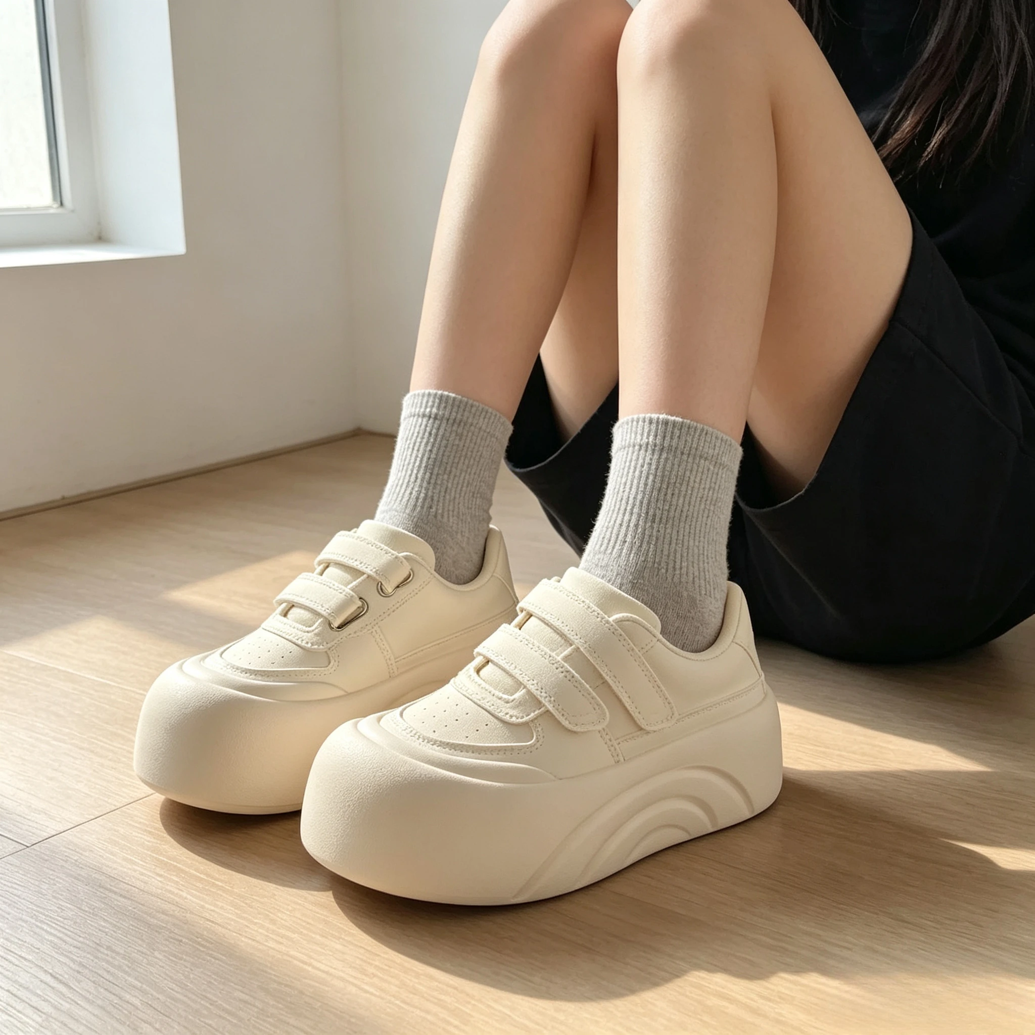 Women's Height-Increasing Thick-Soled Casual Sneakers 2026 Fall New Campus-Style Versatile Fashion Sports White Shoes