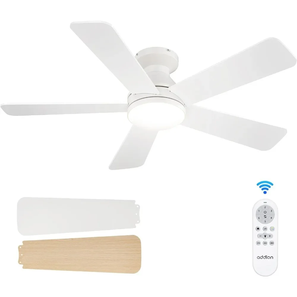 

Ceiling Fans with Lights, 42 Inch Low Profile Ceiling Fan with Light and Remote Control, Flush Mount, Reversible,Ceilings Fans