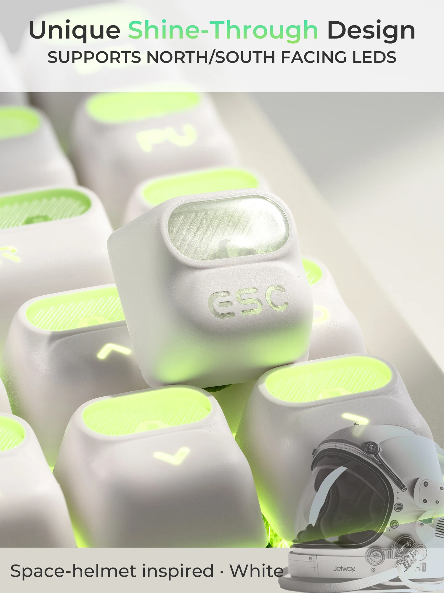 XVX ASTRO Shine-Through Double-Shot 117-Key PBT+PC Keycap Set XDA Profile Astronaut-Inspired Design PBT+PC