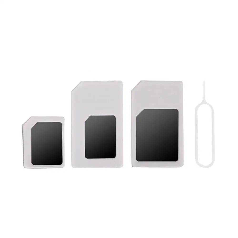 Adaptador de cartão SIM para o telefone móvel, adaptador universal para cartão SIM micro padrão, acessórios do telefone móvel, 4pcs