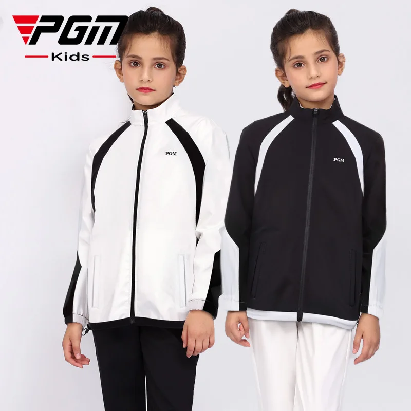 

PGM children's golf clothes autumn and winter clothing girls windproof and rainproof stand collar zipper youth jacket