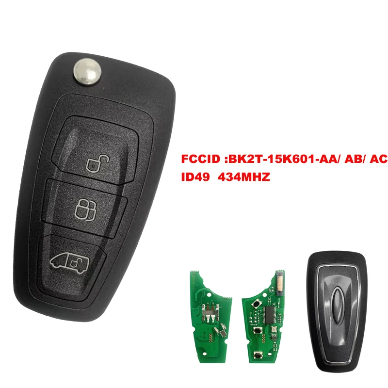

CN018057 Aftermarket For Ford Transit Custom 2014-2016 Smart Key Remote BK2T-15K601-AA/ AB/ AC 434MHz ID63+ Chip Key Fob