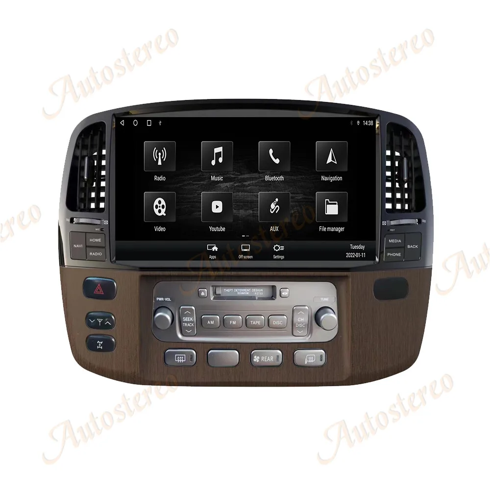 

13,6-дюймовый Carplay Android для Lexus LX470 2003-2007, автомобильный GPS-навигатор, головное устройство, мультимедийный плеер, радиомагнитофон, DSP