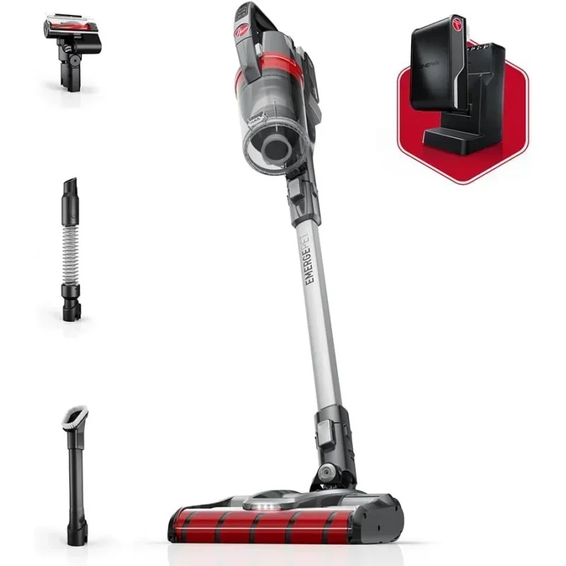 DD2Hoovvers ONEPWR WindTunnel Emerge Pet 무선 경량 스틱 진공청소기(모든 지형 듀얼 브러시 롤 포함), 배터리 2개 포함