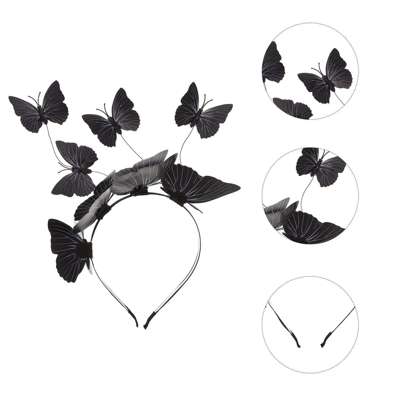 

Butterflies Headband Graceful Hair Hoop Party Festival Photo Prop Costume Decorative Accessory Butterfly Headband