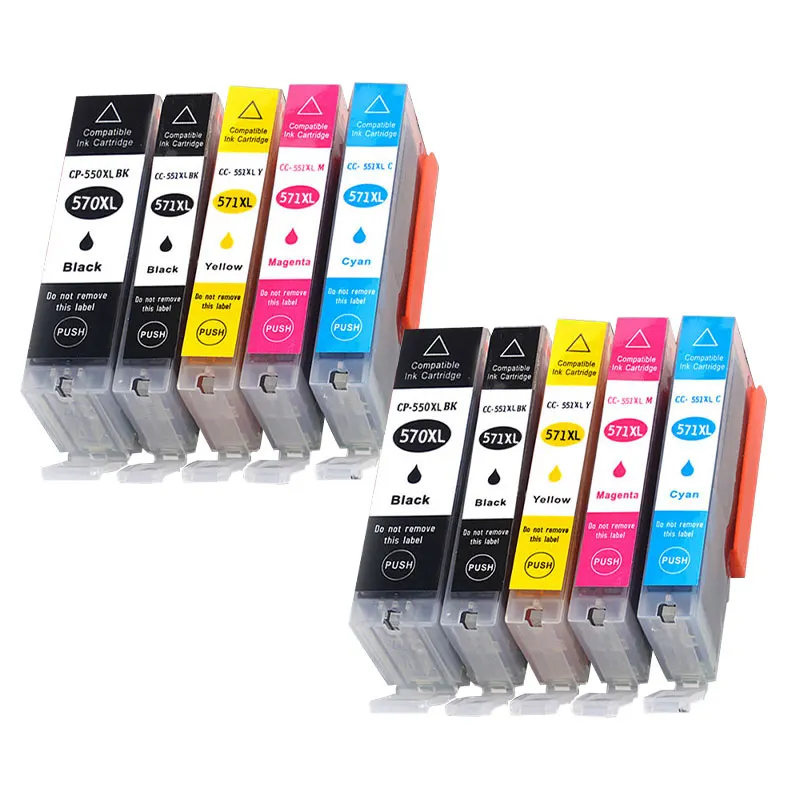 Cartucho de tinta para impresora canon PIXMA, recambio de tinta Compatible con 570, 571, PGI-570, MG5750, MG5751, MG5752, MG6850, MG6851, MG6852,