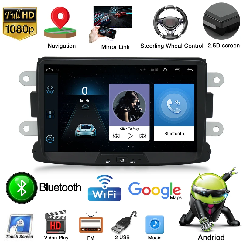 2 Din 7 Inch Android Car Radio Multimedia Car DVD Player For Dacia/Sandero/Duster/Renault/Captur/Lada/Xray/Logan 2