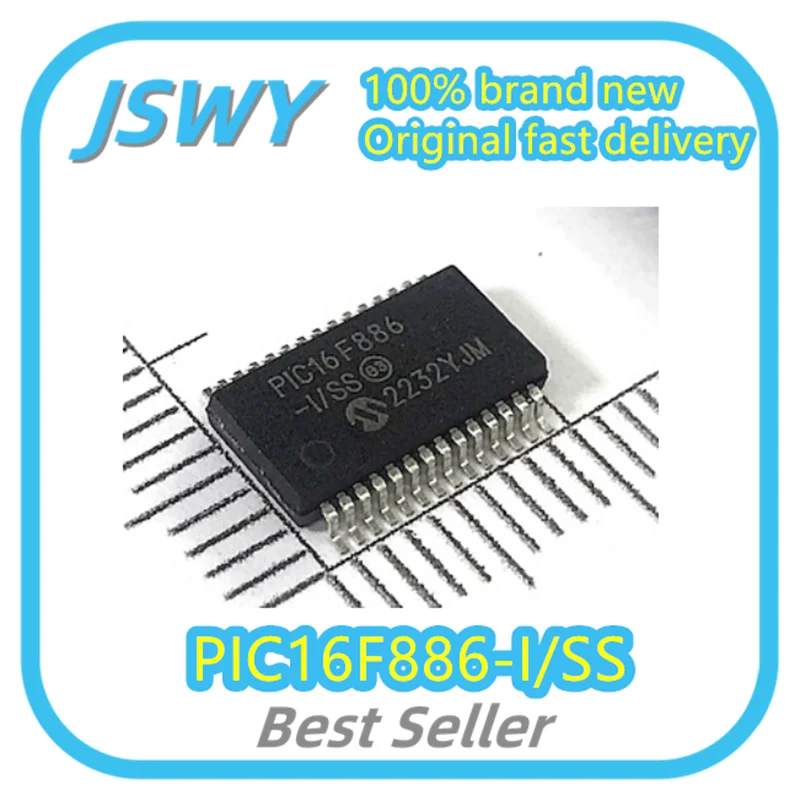 

(5/50pcs) PIC16F886-I/SS PIC16F886 SSOP-28 Microcontroller Original Stock Electronics