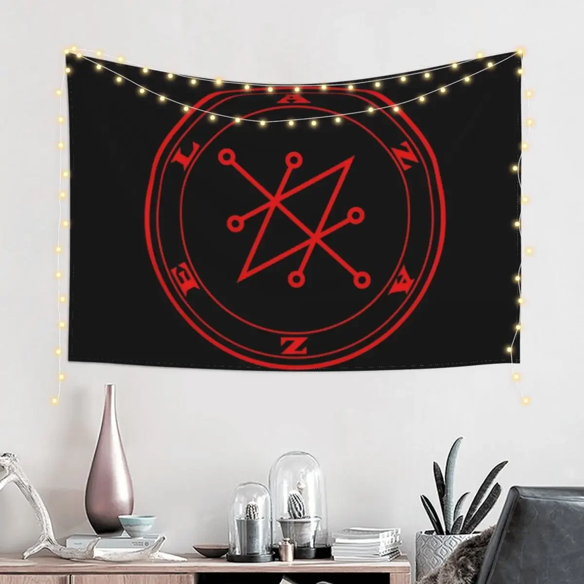 Azazel demon red Sigil occult Magick Seal Tapestry Tapete For The Wall Wall Decoration Room Decor For Girls Tapestry