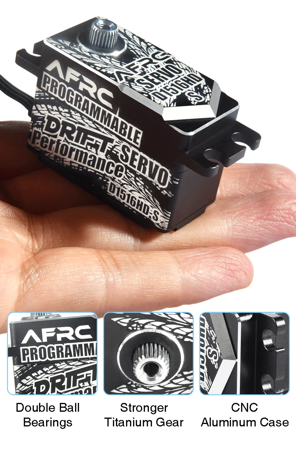 AFRC D1516HD-S Programmierbares Digitales Servo-Kit für 1/10 Touring Cars & Buggys, Rennflugzeuge, DIY-Montage und Aufrüstung – Detail 4