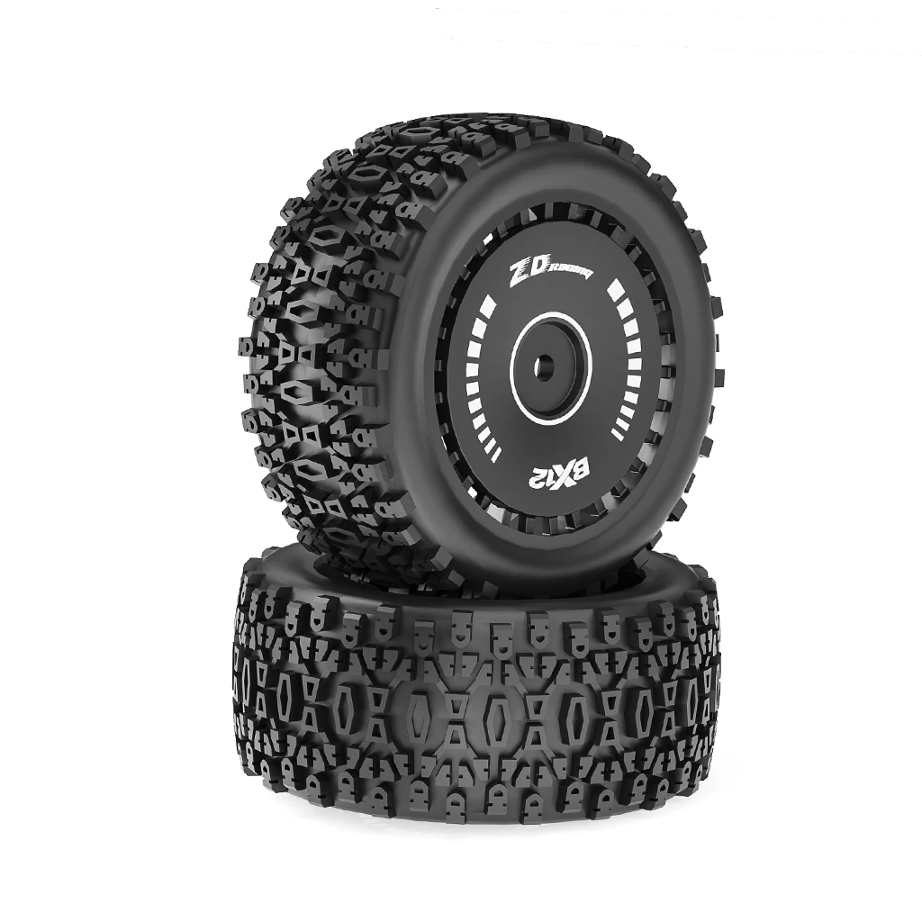 ZD Racing 2PCS Front Rear 72mm Rubber Skidproof Tires for 1/12 ZD