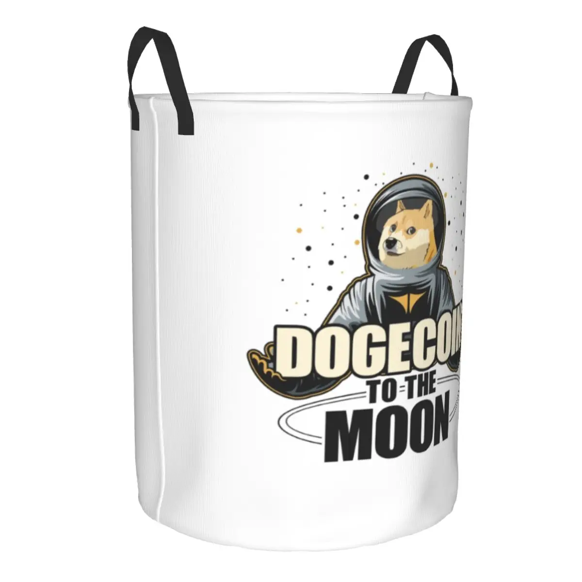 Dogecoin To The Moon Laundry Basket Collapsible Bitcoin Crypto Blockchain BTC Clothes Toy Hamper Storage Bin for Kids Nursery