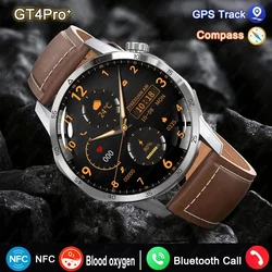 New For Huawei GT4Pro Smart Watch Men NFC HD Bluetooth Call GPS Tracking Waterproof Heart Rate Blood Pressure Sports Smart Watch