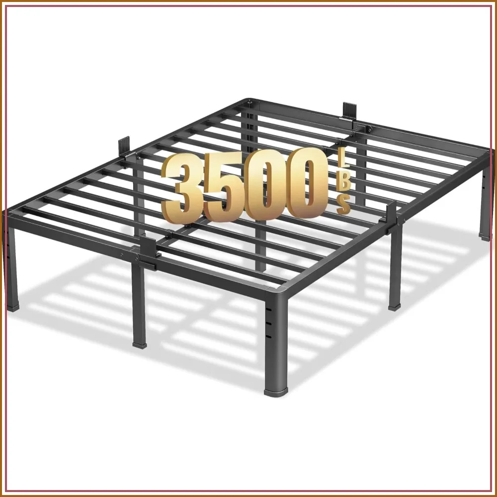 20-Inch Queen Bed Frame, Heavy Duty Steel, 3500 lbs Capacity, No Box Spring Needed, Easy Assembly, Noise-Free