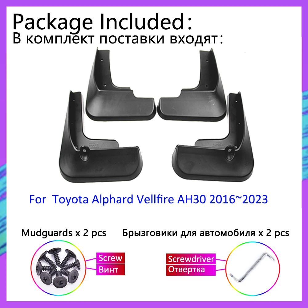 4Pcs Mudguards For Toyota Alphard Vellfire AH30 30 2016~2023 2022 Mudflap Guard Front Rear Wheels Splash Fenders Car Accessories