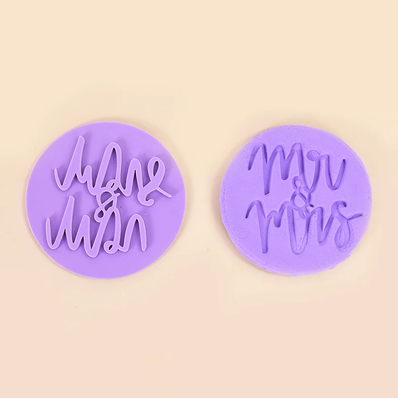 Bride To Be Mr&Mrs Letter Cookie Stamp Embosser Cutters Cake Mould Sugarcraft Fondant Baking Tools Wedding Anniversary Decor
