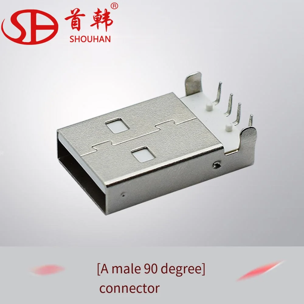 Connector usb2.0a Male connector AM90 degree bent pin Straight usb male usb connector