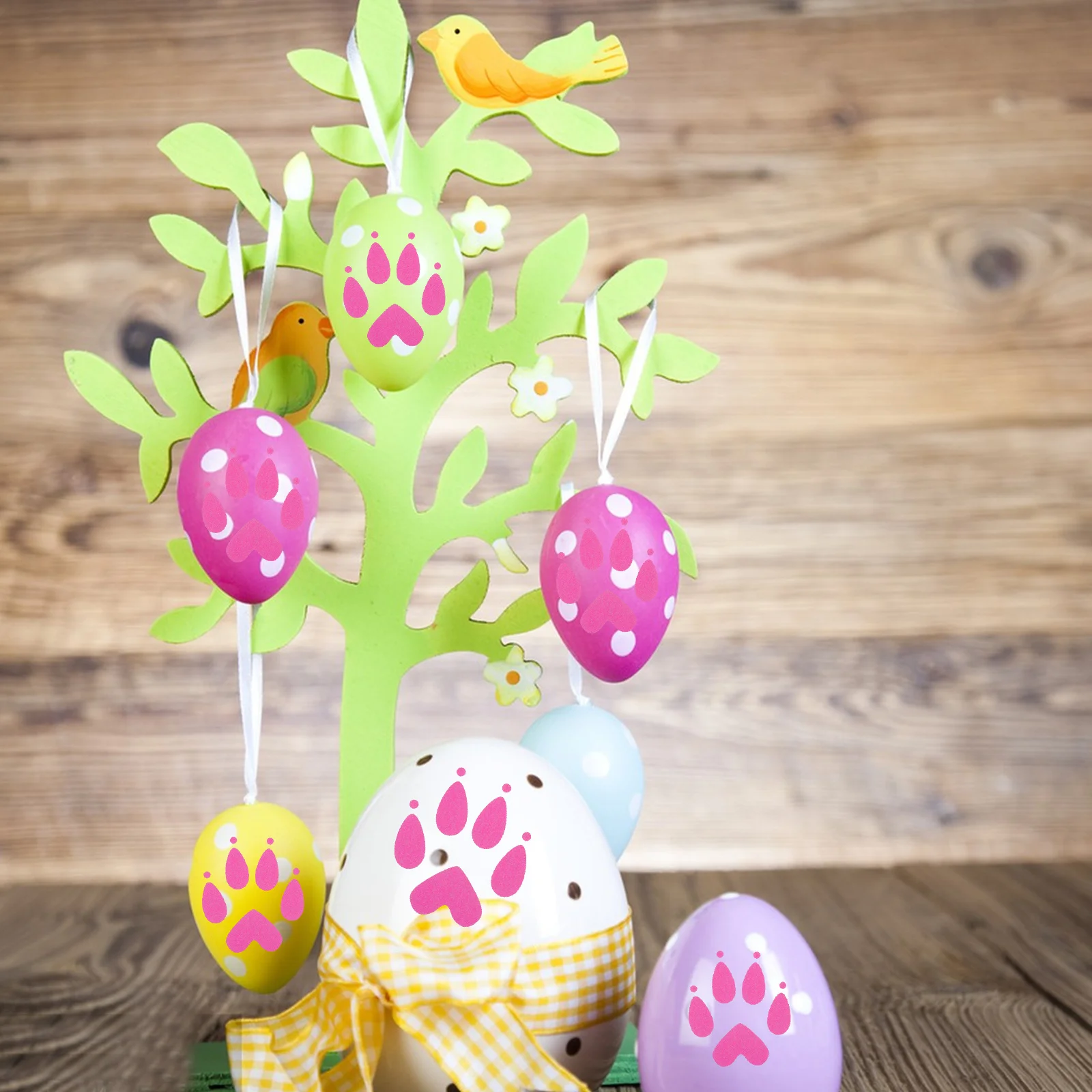 

9 Sheets Stickers Animal Wall Cartoon Decals Bunny Home Decor Background Footprint Floor 's Room