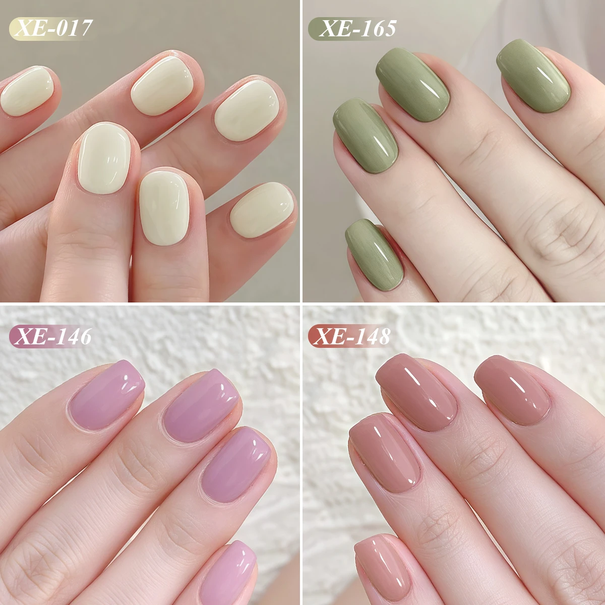 XEIJAYI Macaron 6pcs/set--Trendy Pastel Shades Long-Lasting Quick Dry  Soak Off Formula for DIY Salon Manicure