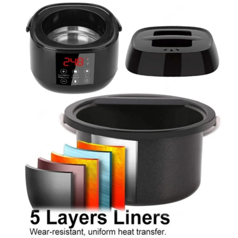 شمعة كهربائية وعاء صهر الشمع سخان إزالة الشعر بالشمع الصغير مع شاشة LED لذوبان الفاصوليا والشمع الحبيبي وشمع العسل