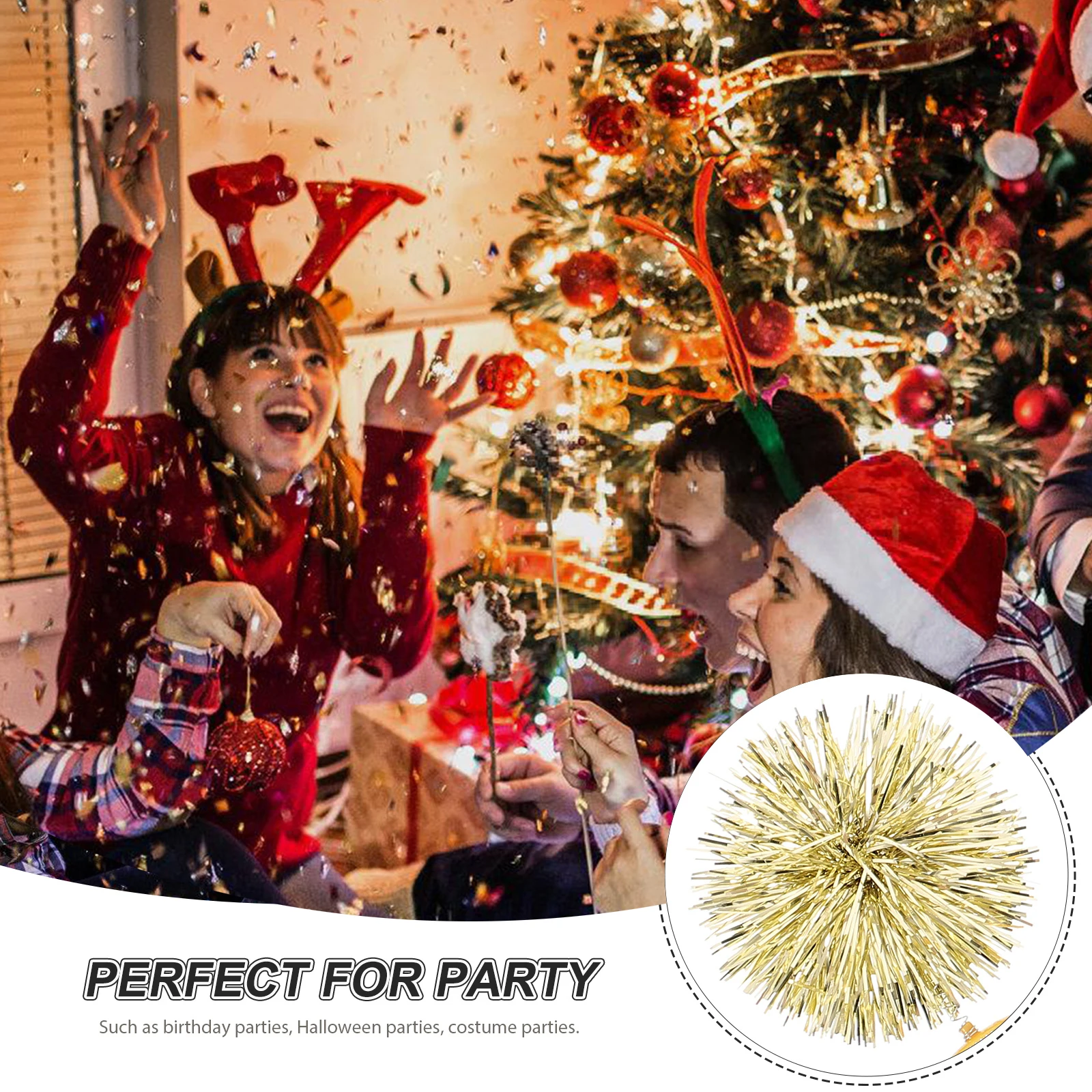 

2 Pcs Shiny Tinsel Headbands Bopper Party Performance Costume Accessory Women Teens Flexible Hair Bands