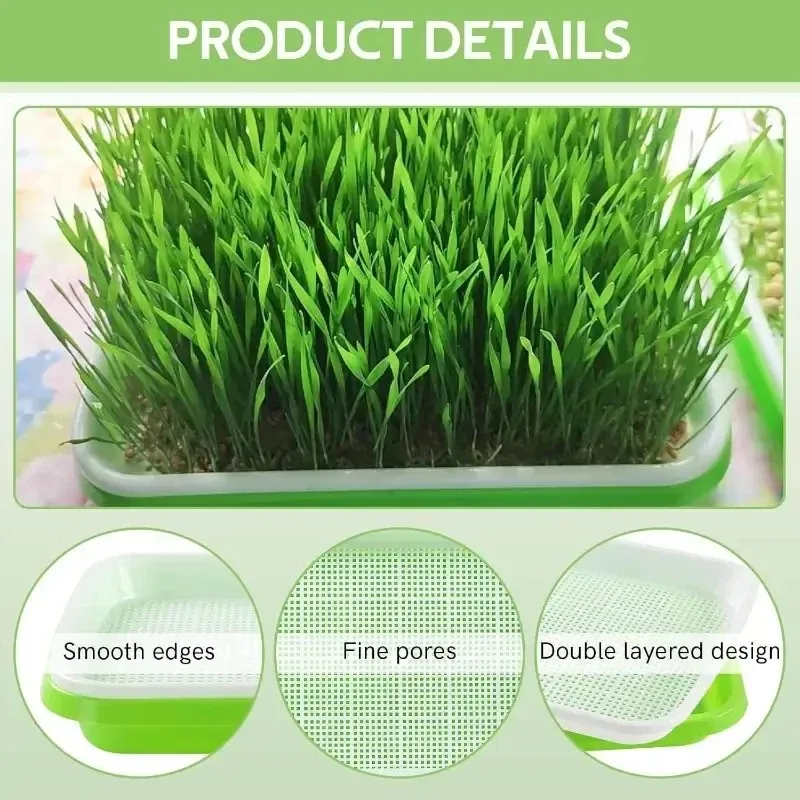 5pcs New Home Germination Tray Tray Seed Germination Tray Seedling Tray Wheatgrass Seed Planting Soilless Cultivation Planting