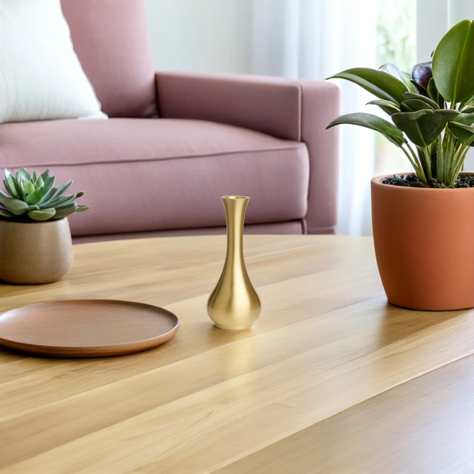 

2Pcs Mini Brass Vase Small Gold Metal Vase Tiny Desktop Flower Holder Flower Arrangement Home Decor Desktop Decor