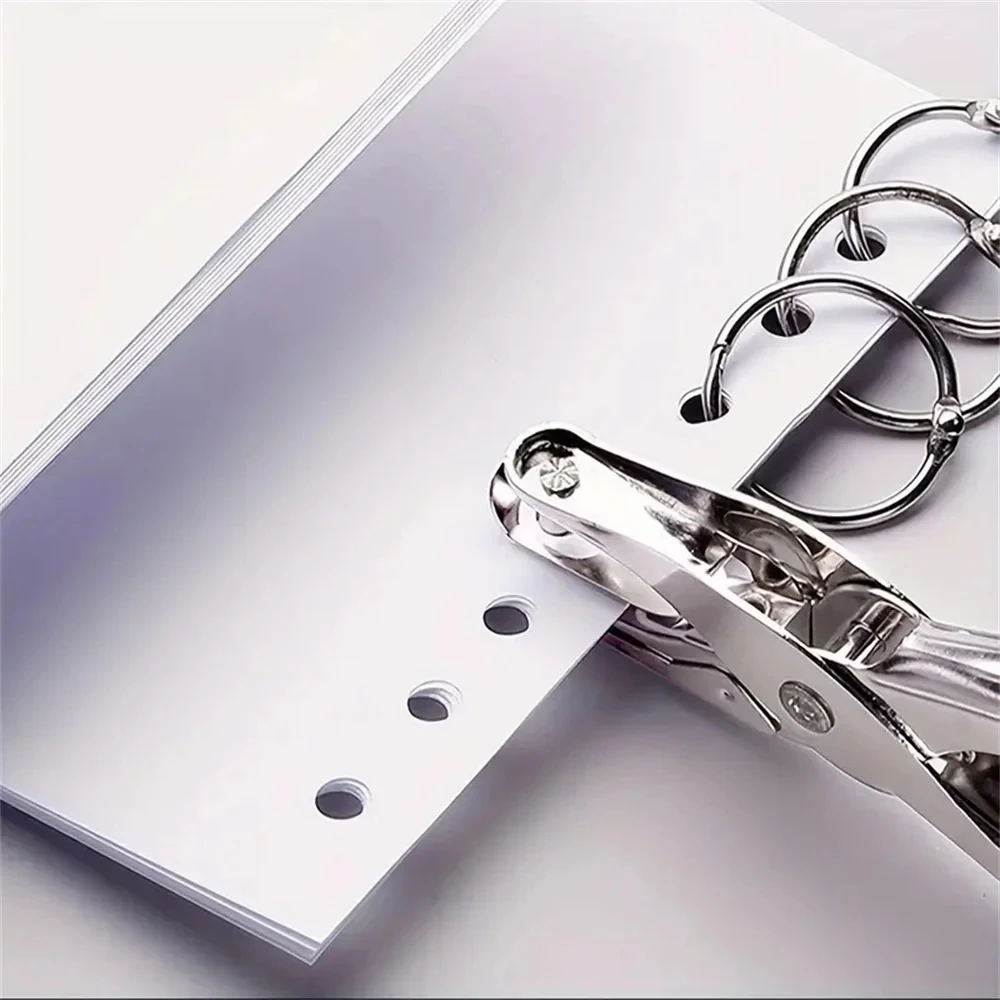 1PC Hand Held Metal Stationery Round Hole Diameter 6mm Hole Punch Pliers Hole Punch Paper Hole Punch Boxed Single Hole Punch