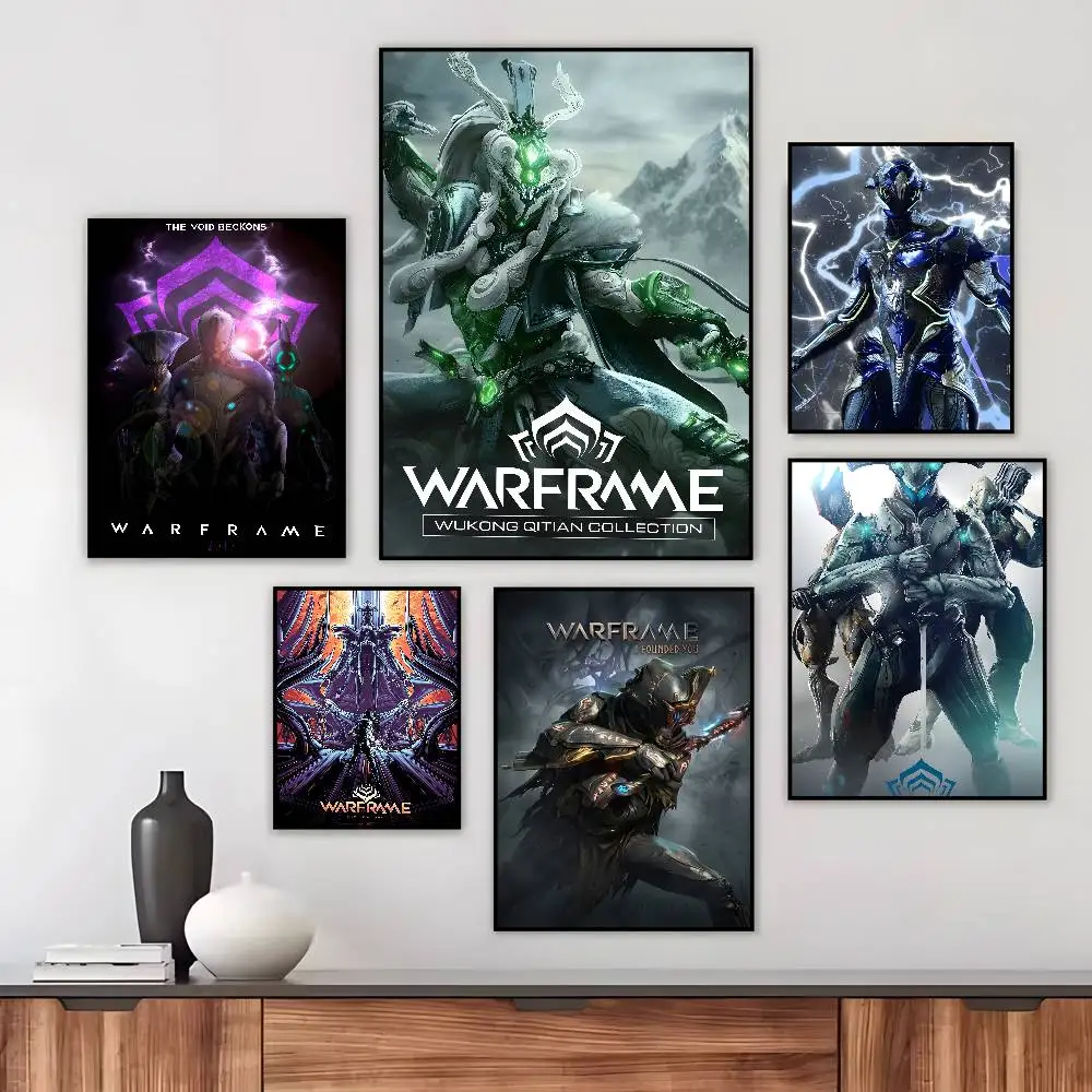 Popular Games W-WarframeS Poster Art canvas HD aesthetic Printing Paper Wall Art for Living Room Bar fashion Home Decor