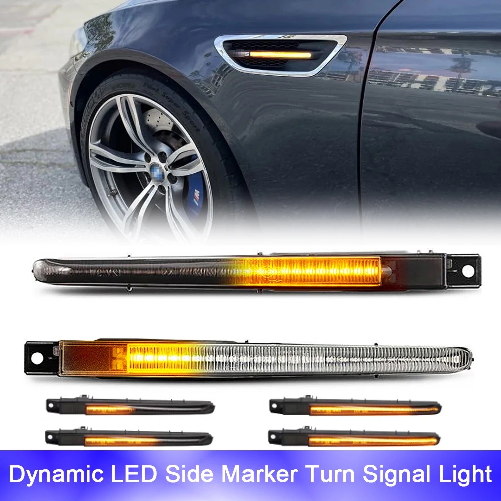 Led Sequential Blinker Side Marker Lights Repeat Flashing Turn Signal Indicator For BMW 5 Series F10 M5 FV91 FV92 FV93 10-17