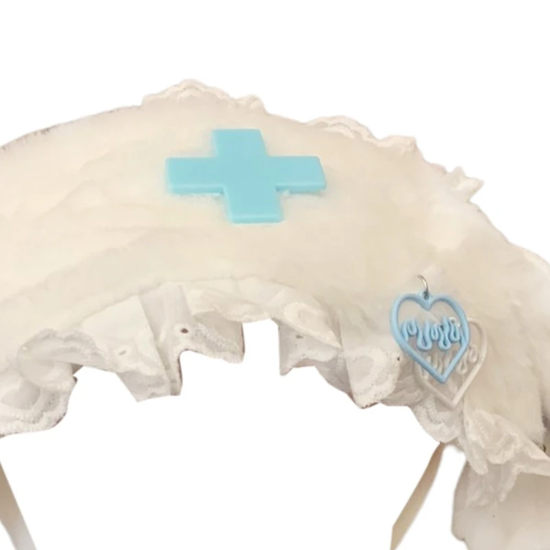 Gadis Simpai Rambut Manis Mengambil Foto Ikat Rambut Telinga Kelinci Dekorasi Rambut Renda Berlipat