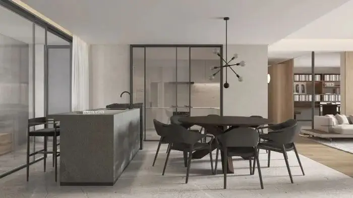 Sanhai الحد الأدنى نمط التصميم الداخلي تخطيط منزل تخطيط الفضاء مسودة ثلاثية الأبعاد ماكس تقديم الواقي الذكري استشارات مجانية عبر الإنترنت