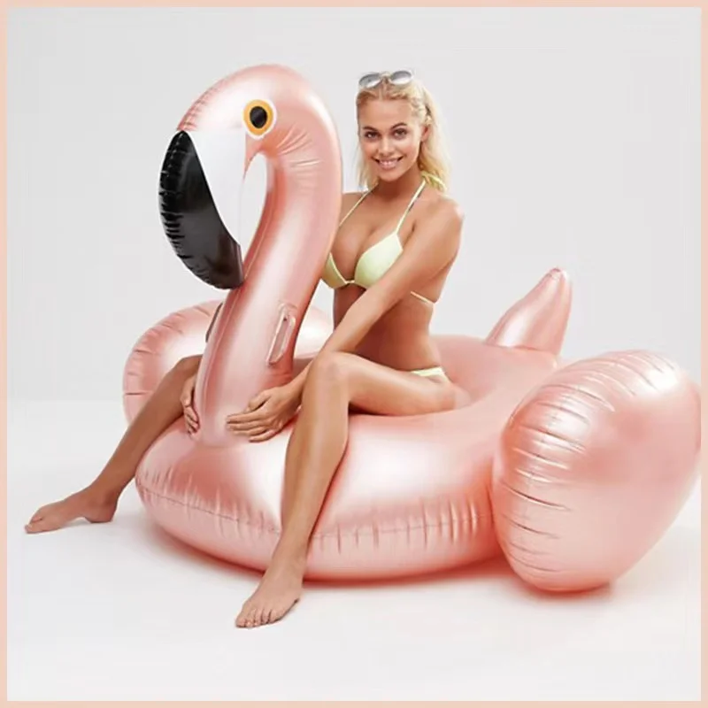 Thicken Flamingo Inflatable Bed Water Floating Rose Gold Mount Boat for Men Women Hawaii Carnival Parties Beach Pool Gifts INS