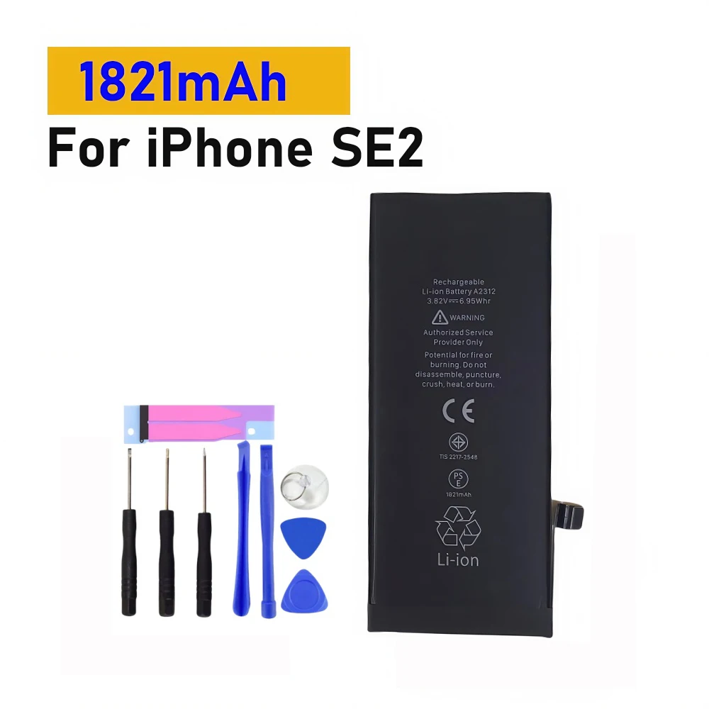 Replacement Battery For iPhone SE 1st 2nd 3rd Gen 2020 2022 1624mAh 1821mAh 2018mAh Phone Batteries + Repair Tools