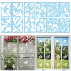 Anti-Collision Decal Alert Bird Butterfly Leaves Pattern Window Stickers Static Stickers Glass Decals Window Clings