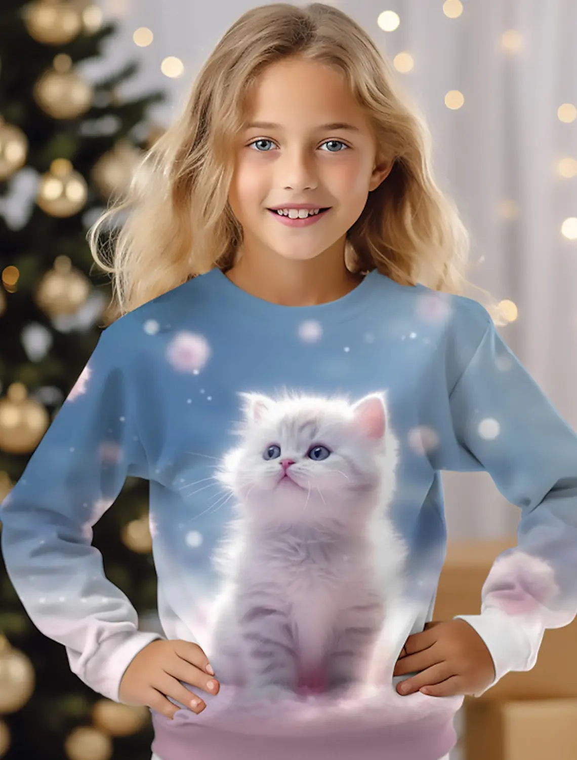 kids long T-Shirts Cute Animal Cats 3D Printed Streetwear Boys Girls Casual Fashion Oversized T Shirt Kids Tees Tops Clothing