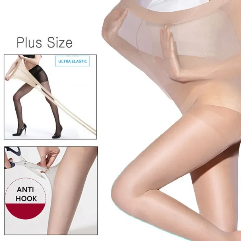 Plus Size Anti Hook Pantyhose Women Large Scale Extension Tights Lady Super Elastic Lightweight Panty Hose Female Nylon Leggings image 4