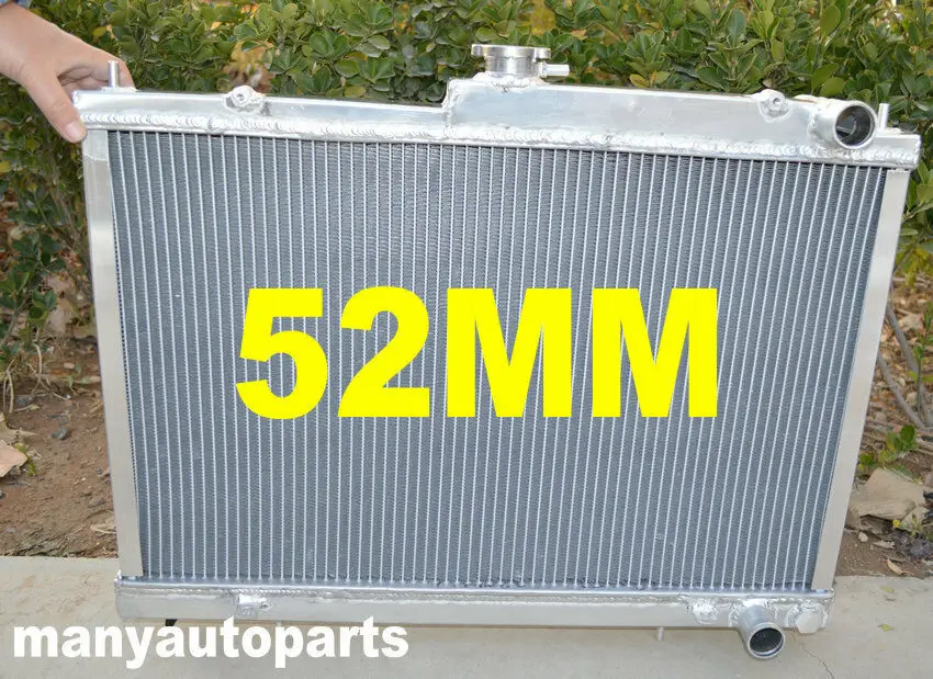 52mm Aluminum Radiator Fit For Nissan Skyline R33 R34 GTR GTS-T RB25DET Manual MT
