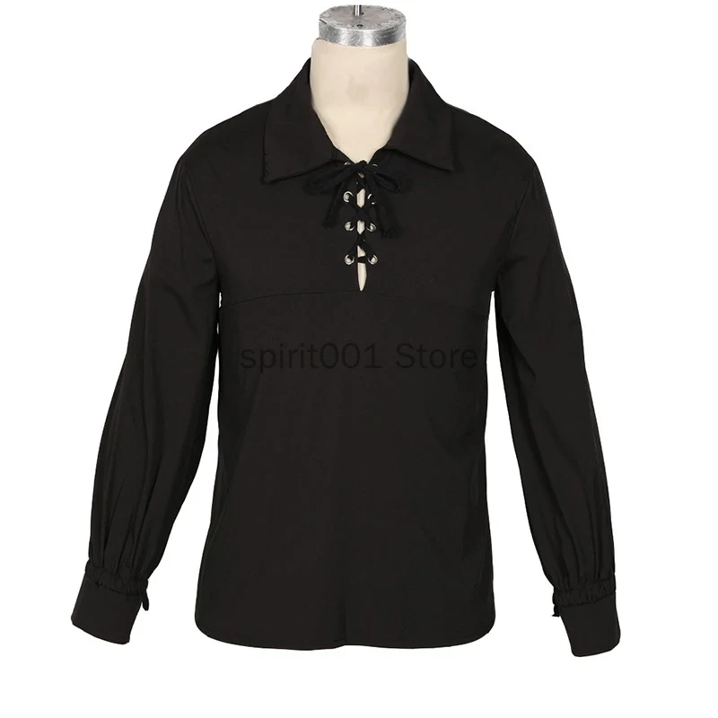 Adulto homem medieval renascentista noivos pirata túnica cosplay topo larp traje camisa vintage meia idade halloween cosplay topo