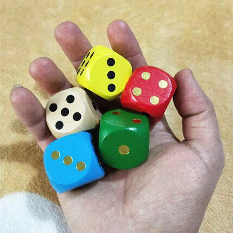 Dados de Madera de 30 mm, Diversión y Entretenimiento Familiar, Juegos de Mesa para Niños y Adultos, Números Reversibles, Accesorios para Juegos de Mesa