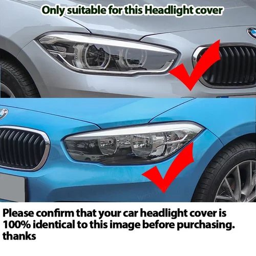Imagen 2 del producto Cubierta de faro delantero, carcasa de faro, lente de pantalla transparente para BMW Serie 1 F20 F21 facelift 2015-2019, cubierta de lámpara de cristal