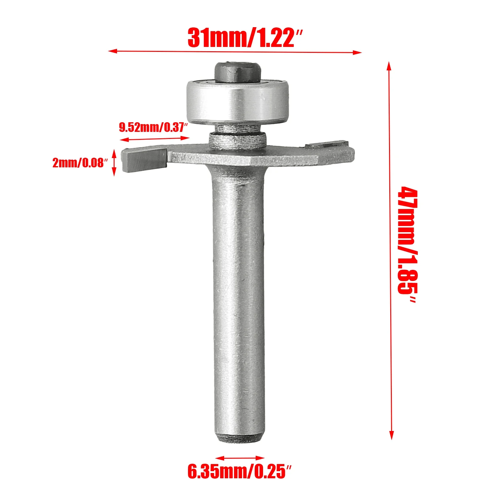 

2mm Slot Cutter Bit For Knock On Furniture T Trim Router Campervan Motorhome For Hand Held Electric Stand Motor-driven Drill