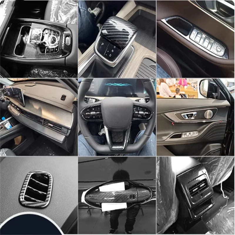 

Для Chery Tiggo 5x 2024 2025 салон автомобиля, декоративные линии, внутренняя ручка, рамка, розетка переменного тока, вентиляционное отверстие, стекло, регулятор, крышка переключателя