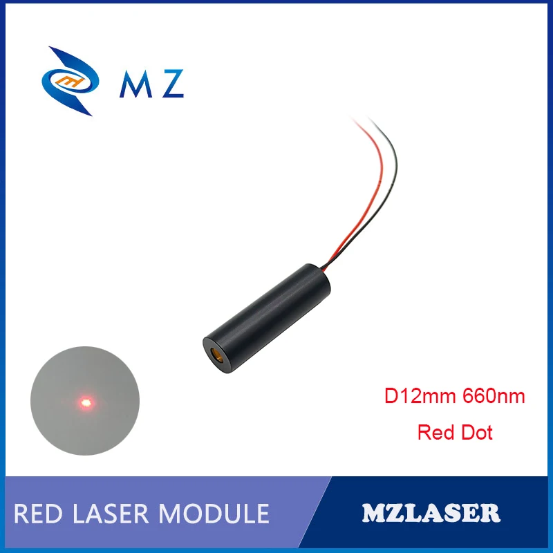 Red Dot Laser Diode Module Hot Selling Compact Mini D12mm 660nm 1mW 3V 5V 12V 24V Class II Spot Laser Industrial Grade