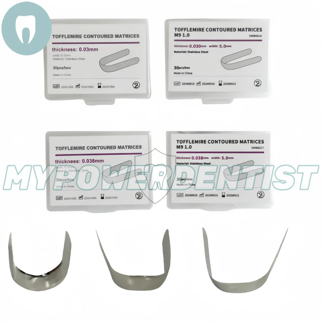 2Box(60Pcs) Dental Premolars Tofflemire Matrix Band Contoured Matrices New Width 5.0mm 6.3mm