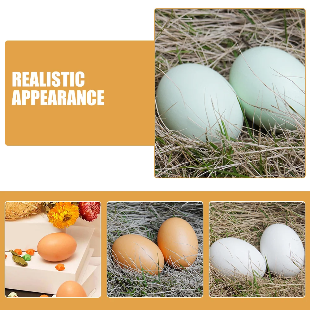 

2pcs 2 Pack Unfinished Pretend Easter Supplies Artificial Fake Eggs Decorative Blank