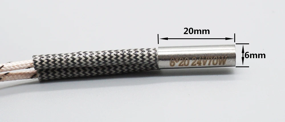 3D-Druckerteile 12/24 V 70 W Heizpatrone E3D V6 Volcano Heaterblock Heizung Hotend 50 W Hochtemperatur-Heizrohr – Detail 2