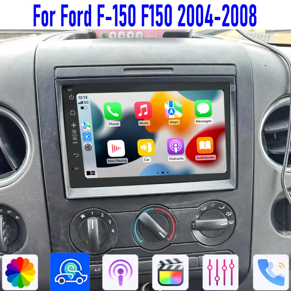 

7" For Ford F-150 F150 2004-2008 Wireless CarPlay Android 15 Head Unit GPS Navigation Car Stereo Radio Intelligent System WIFI