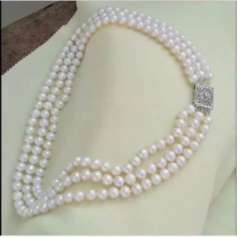 Customized JewelryAAA 7-8mm Authentic South Sea White Pearl Necklace 18 